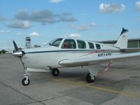 N514BK @ HYI - White with Blue and Red stripes - by Bill Sprague
