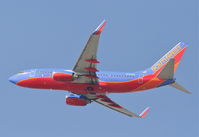 N475WN @ KLAX - Southwest Airlines Boeing 737-7H4, 25R departure KLAX. - by Mark Kalfas