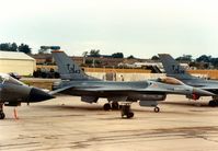 82-0943 @ EGVA - F-16A Falcon, callsign Falcon 2, of Torrejon's 613rd Tactical Fighter Squadron/401st Tactical Fighter Wing on the flight-line at the 1987 Intnl Air Tattoo at RAF Fairford. - by Peter Nicholson