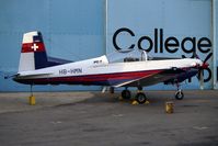 HB-HMN @ EGTC - Pilatus PC-7 at Cranfield Airport in 1990. - by Malcolm Clarke