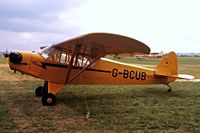 G-BCUB @ EGBG - Piper J-3C-65 Cub [13370] Leicester~G 08/07/1979. Seen at PFA Fly In Leicester in 1979 .Image from a slide. - by Ray Barber