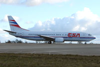 OK-FGS @ EGGW - Czech B737 at Luton operating flight from Tabres (France) - by Terry Fletcher