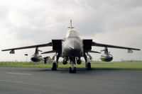 ZD747 @ EGUY - Panavia Tornado GR1. Flown by RAF No 9 Sqn, based at Bruggenn at the Canberra 40th Anniversary Celebration Photocall at RAF Wyton in 1989. - by Malcolm Clarke