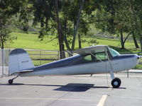 N1825N @ POC - Tied down and parked in transient parking - by Helicopterfriend