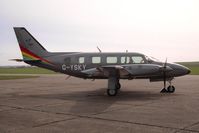G-YSKY @ EGSU - Piper PA-31-350 Navajo Chieftain at Duxford Airfield in 1994. - by Malcolm Clarke