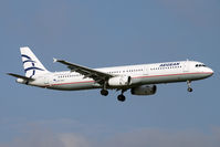 SX-DVO @ EGLL - Aegean A320 on approach to Heathrow - by Terry Fletcher