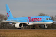 G-OOBA @ EGCC - now in Thomson colours - by Chris Hall
