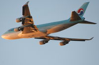 HL7448 @ KLAX - Korean Airlines Cargo Boeing 747-4B5F, HL7448 25R departure KLAX. - by Mark Kalfas