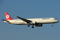 TC-JRF @ EGLL - Turkish Airlines Airbus 321 arriving at Heathrow - by Terry Fletcher