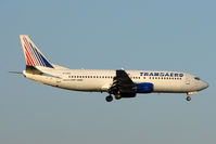 EI-DNM @ EGLL - Transaero B737 at Heathrow - by Terry Fletcher