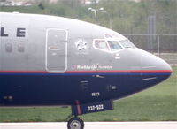 N923UA @ KORD - United Airlines Boeing 737-322, N932UA taxing to 22L KORD. - by Mark Kalfas