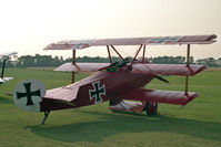 G-BEFR @ BADMINTON - Fokker DR-1 Triplane (replica) at Badminton House, Badminton, UK in 1990. - by Malcolm Clarke