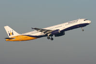 G-OZBM @ EGCC - Climbing above the early morning mist layer. - by MikeP