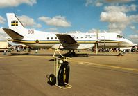 100001 @ EGVA - Saab 340B of F16 Wing Royal Swedish Air Force on display at the 1995 Intnl Air Tattoo at RAF Fairford. - by Peter Nicholson