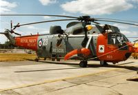 XV666 @ EGVA - Sea King HAR.5, callsign Navy 823, of 771 Squadron on display at the 1995 Intnl Air Tattoo at RAF Fairford. - by Peter Nicholson