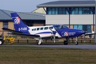 G-TASK @ EGNH - Ordanance Survey Cessna 404 parked at Blackpool