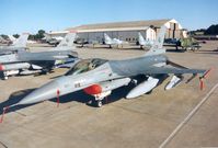 J-011 @ EGVA - F-16A, callsign Lion 01, of 315 Squadron Royal Netherlands Air Force on the flight-line at the 1995 Intnl Air Tattoo at RAF Fairford. - by Peter Nicholson