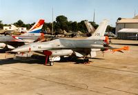 J-019 @ EGVA - F-16A Falcon, callsign Condor 02, of 312 Squadron Royal Netherlands Air Force on the flight-line at the 1995 Intnl Air Tattoo at RAF Fairford. - by Peter Nicholson