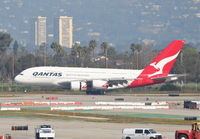 VH-OQE @ KLAX - Qantas Airbus A380-842, VH-OQE 24R approach KLAX. - by Mark Kalfas