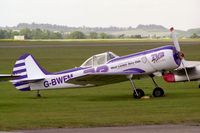G-BWFM @ EGSU - Yakovlev Yak-50. At Duxford's Classic Jet & Fighter Display in 1996 - by Malcolm Clarke