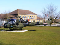 XT638 @ EGVP - Westland Scout AH1 preserved as gate guard at Middle Wallop - by Chris Hall