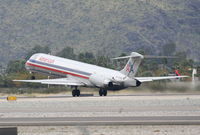 N567AM @ KPSP - American Airlines Mcdonnell Douglas DC-9-83(MD-83), AAL1832 to KORD, rotating 13R departure KPSP. - by Mark Kalfas