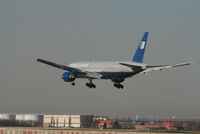 N773UA @ EBBR - Flight UA950 is descending to RWY 25L - by Daniel Vanderauwera