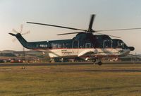 G-BBUD @ EGQL - S-61N of British International Helicopters provided pleasure flights at the 1988 RAF Leuchars Airshow. - by Peter Nicholson