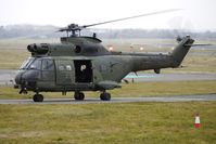 XW216 @ EGBJ - SA330 Puma taxies in for re-fuel at Gloucestershire (Staverton) Airport - by Terry Fletcher