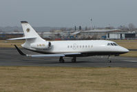 G-WLVS @ EGBJ - Falcon 2000EX with blended winglets (and Wolverhampton Wanderers FC tail logo) drops racegoers at Gloucestershire (Staverton) Airport - by Terry Fletcher
