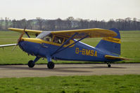 G-BMSA @ EGSU - Stinson HW-75 Voyager at Duxford Airfield in 1989. - by Malcolm Clarke
