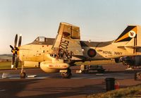 XL502 @ EGQL - Gannet AEW.3 on civil register but still in 849 Squadron markings on display at the 1988 RAF Leuchars Airshow. - by Peter Nicholson