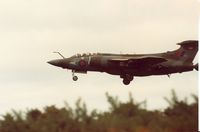 XZ431 @ EGQS - A low approach to Runway 23 at RAF Lossiemouth by a Buccaneer S.2B of 208 Squadron in September 1988. - by Peter Nicholson