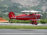 N5762B @ SZP - 1980 Great Lakes 2T-1A-2 SPORT TRAINER, Lycoming AEIO-360-B1F6 180 Hp, takeoff climb Rwy 22 - by Doug Robertson