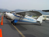 N3611M @ POC - Parked at Brackett's Sunday aircraft and old car display - by Helicopterfriend