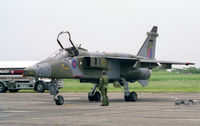 XZ101 @ EGTC - Sepecat Jaguar GR1A. Flown by RAF No 16(R) Sqn based at Lossiemouth and seen at Cranfield's celebration of the 50th anniversary of the College of Aeronautics in 1996. - by Malcolm Clarke