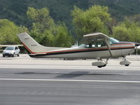 N6800M @ SZP - 1975 Cessna 182P SKYLANE, Continental O-470-S 230 Hp, landing Rwy 22 - by Doug Robertson