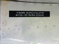 N99711 @ SZP - 1946 ERCO ERCOUPE 415-D, Continental O-200 100 Hp upgrade, data plate - by Doug Robertson