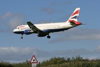 G-BUSB @ EGNT - Airbus A320-111 on short finals to 25 at Newcastle Airport in 2006. - by Malcolm Clarke