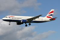 G-BUSB @ EGNT - Airbus A320-111 on short finals to 25 at Newcastle Airport in 2006. - by Malcolm Clarke