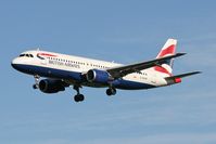 G-BUSB @ EGNT - Airbus A320-111 on short finals to 25 at Newcastle Airport in 2006. - by Malcolm Clarke