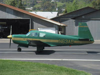 N63AB @ SZP - 1965 Mooney M20E SUPER 21, Lycoming IO-360 200 Hp, landing roll Rwy 22 - by Doug Robertson