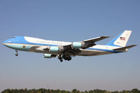 92-9000 @ KCLT - Air Force One arrives in Charlotte, landing on a runway far from most spotters. - by Jamin