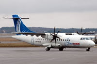 OH-ATD @ ESSP - Finncomm Airlines ATR-42-500 starting up on the platform of Norrköping Kungsängen airport, Sweden.