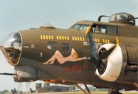 G-BEDF @ MHZ - B-17G 44-85744 Sally B on display at the 1988 RAF Mildenhall Air Fete. - by Peter Nicholson