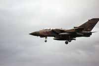 ZA608 @ EGQS - Uncoded 617 Squadron Tornado GR.1, callsign Magnum 2, returning to RAF Lossiemouth in the Summer of 1992. - by Peter Nicholson