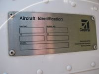 N132RM @ KLUK - Dataplate - by Kevin Kuhn