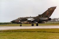 ZA551 @ EGQS - Tornado GR.1, callsign Magnum 4, of 45[Reserve] Squadron preparing for take-off on Runway 05 at RAF Lossiemouth in the Summer of 1992. - by Peter Nicholson