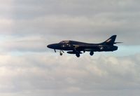 XF967 @ EGQS - Hunter T.8B of 237 Operational Conversion Unit on final approach to Runway 23 at RAF Lossiemouth in September 1991. - by Peter Nicholson