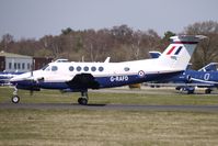 G-RAFD @ EGHH - RAF Beech 200GT departs thru the Bournemouth heat haze - by Terry Fletcher